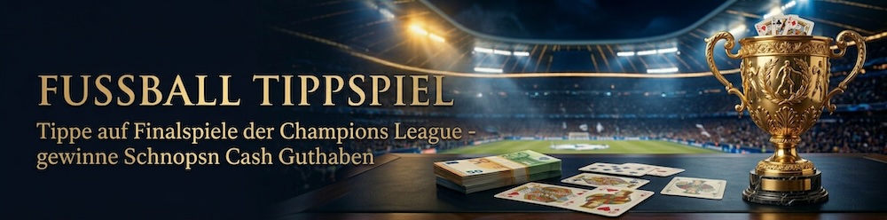 Fussball Tippspiel – Tippe auf Finalspiele der Champions League und gewinne Schnopsn Cash Guthaben