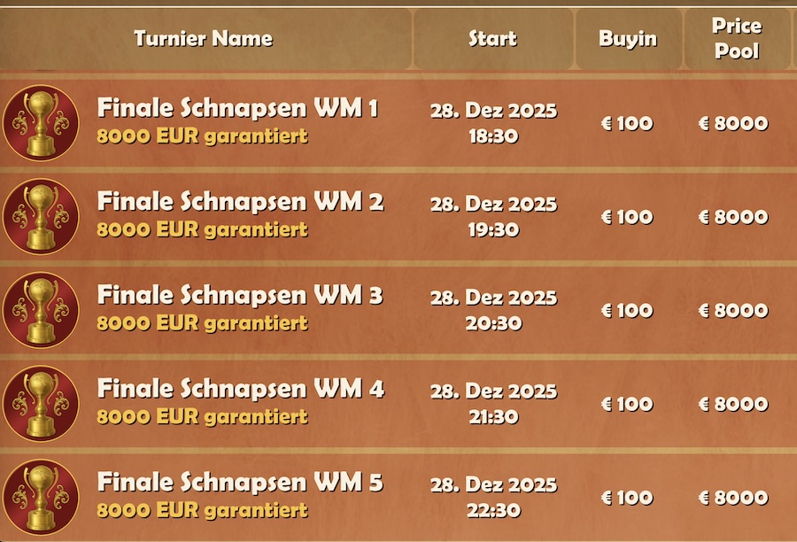 Die Schnapsen Weltmeisterschaft 2025 Schnopsn WM 2025